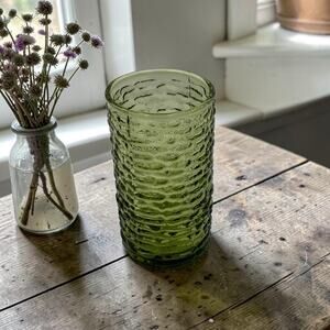 Anchor Hocking Vintage MCM Soreno Small Juice Glass in Avocado Green